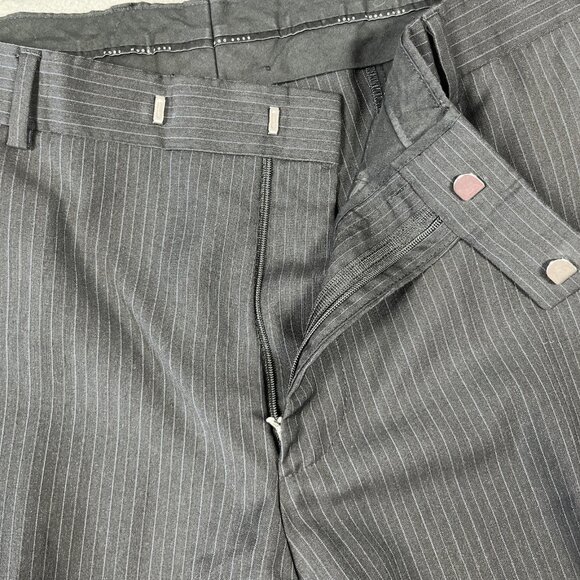 Hugo Boss Suit Mens 46 Long Gray Pinstripe Wool Two Button Jacket Pants 38x32 - Picture 15 of 16